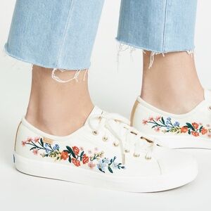 Keds x Rifle Paper Co. Kickstart Embroidered Rosalie In Snow White